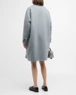 Image 3 of 6: Brunello Cucinelli Feather-Trim Wool-Cashmere Flannel Mini Skirt