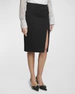 Image 2 of 6: Givenchy Wool Pencil Skirt with 4G Buckle Detail