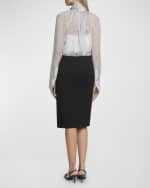 Image 3 of 6: Givenchy Wool Pencil Skirt with 4G Buckle Detail