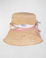 Image 1 of 2: Sensi Studio Lampshade Crocheted Bucket Hat With a Tied Band
