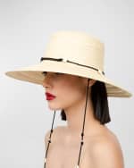 Image 2 of 2: Sensi Studio Lampshade Texturized Straw Bucket Hat With Shells