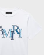 Image 3 of 3: Amiri Boy's Bandana-Print Staggered Logo-Print T-Shirt, Size 4-12