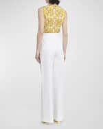 Image 4 of 6: Dolce&Gabbana Cotton Popeline Flared Wide-Leg Pants with Frontal French Pockets