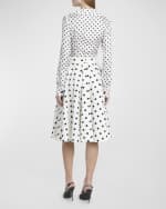 Image 3 of 6: Dolce&Gabbana DG Polka-Dot Print Notch-Collar Silk Twill Shirt