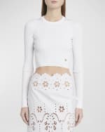 Image 2 of 6: Dolce&Gabbana Crewneck Long-Sleeve Rib Crop Sweater