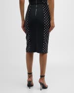 Image 4 of 6: Dolce&Gabbana Logo Polka-Dot Print Marquisette Midi Pencil Skirt