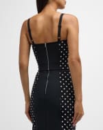 Image 5 of 6: Dolce&Gabbana Logo Polka-Dot Print Marquisette Bustier Top