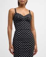 Image 3 of 6: Dolce&Gabbana Logo Polka-Dot Print Marquisette Bustier Top