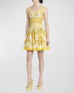 Image 2 of 7: Dolce&Gabbana Cotton Popeline Brocade Print Corset Top