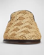 Image 4 of 5: Bottega Veneta Sunday Raffia Slipper Loafers