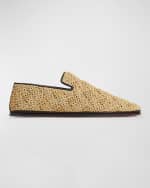 Image 1 of 5: Bottega Veneta Sunday Raffia Slipper Loafers