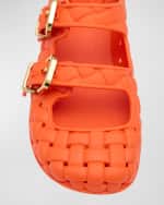 Image 4 of 6: Bottega Veneta Amy Intreccio Dual Mary Jane Ballerina Flats