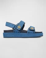 Image 1 of 4: Tory Burch Kira Denim Dual-Band Sport Sandals