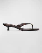 Image 1 of 4: Tory Burch Capri Tortoiseshell Medallion Flip Flop Sandals