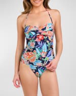 Image 1 of 4: La Blanca Tropidelic Paisley Twist Tankini Swim Top