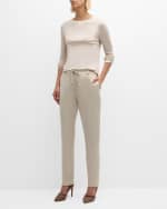 Image 4 of 5: Eleventy High-Rise Slim Pants