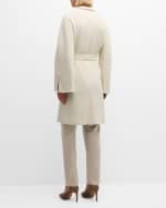 Image 3 of 6: Eleventy Belted Pick Stitch Wool Coat