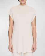 Image 3 of 6: Joseph Mock-Neck Grid Knit Tank