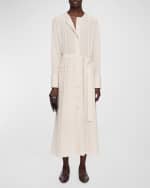 Image 1 of 4: Joseph Helene Pintuck Button-Down Midi Dress