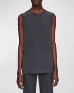 Image 3 of 5: Joseph Bley Crewneck Ribbed-Trim Blouse