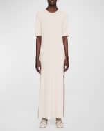 Image 2 of 6: Joseph Elbow-Sleeve Grid Knit Maxi Dress