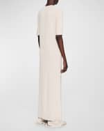 Image 3 of 6: Joseph Elbow-Sleeve Grid Knit Maxi Dress