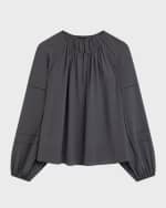 Image 1 of 4: Joseph Havre Ruched Raglan-Sleeve Silk Blouse