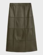 Image 1 of 4: Joseph Keller Grid Nappa Leather Midi Skirt
