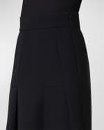 Image 5 of 5: Akris Pleated Wool Doubleface A-Line Skirt