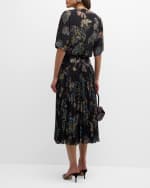 Image 3 of 6: Jason Wu Collection Forest Floral Pleated Chiffon Skirt