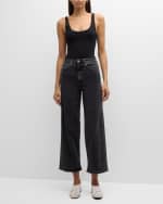 Image 5 of 6: Toteme High-Rise Flare Crop Denim Pants