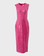 Image 1 of 4: Carolina Herrera Embellished Sleeveless Midi Dress
