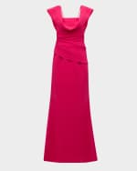 Image 1 of 3: Carolina Herrera Draped Sleeveless Flared Gown