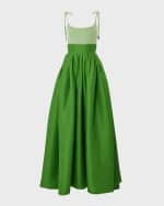 Image 1 of 5: Carolina Herrera Tie-Strap Scoop-Neck Ball Gown