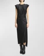 Image 2 of 5: Rabanne Asymmetric Short-Sleeve Midi Wrap Dress