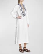 Image 5 of 6: Loro Piana Abito Faye Embroidered Antigua Dress
