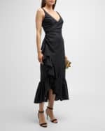 Image 5 of 6: Cinq a Sept Mimi Sleeveless Midi Wrap Dress