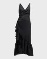 Image 1 of 6: Cinq a Sept Mimi Sleeveless Midi Wrap Dress