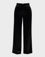 Image 1 of 6: THE ROW Encore Mid-Rise Satin Straight-Leg Pants