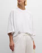 Image 3 of 6: THE ROW Isha Oversized Short-Sleeve Cotton Top