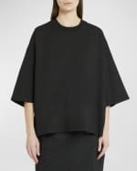 Image 3 of 6: THE ROW Issi Short-Sleeve Oversized Top