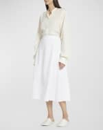 Image 5 of 6: THE ROW Fleur Gathered A-Line Midi Skirt