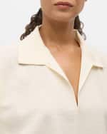 Image 5 of 5: THE ROW Wen Short-Sleeve Collared Top