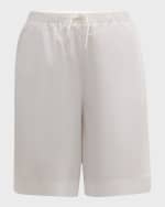 Image 1 of 6: THE ROW Stanton Wide-Leg Bermuda Pull-On Shorts