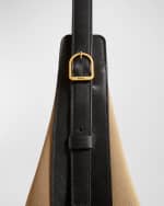 Image 3 of 4: Khaite Augustina Canvas and Vegan Leather Hobo Bag