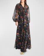 Image 1 of 3: Sachin & Babi Juno A-Line Floral-Print Chiffon Maxi Skirt