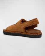 Image 3 of 6: Bottega Veneta Braided Suede Grip Comfort Sandals