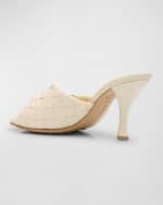 Image 3 of 6: Bottega Veneta Interciato Woven Twist Mule Sandals