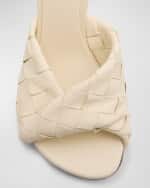 Image 4 of 6: Bottega Veneta Interciato Woven Twist Mule Sandals