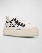 Image 4 of 5: Amiri Stars Low-Top Canvas Platform Sneakers
